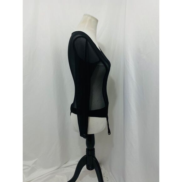 Charlotte Russe Women's One-Piece Black Mesh Long Sleeve Size Small - Picture 6 of 9